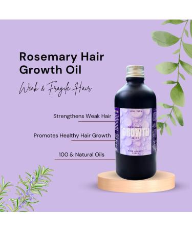 Rosemary Juice - Ultimate Hair Growth Hair Oil - Made with 100% Natural Oils - Plastic Free - Handmade in the UK - 100ml - Buy Online on GoSupps.com