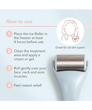 Ice Roller with Stainless Steel Head - Refreshing Skin Care Tool for Instant Cooling & Swelling Relief - International Shipping Available - Buy Online on GoSupps.com
