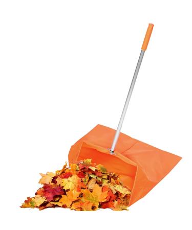 Shakven Handled Dustpans - Garden Long Handle Dust Pan - Cleaning Supplies Ergonomic Handle Cleaning Dustpan with Collector Bag for Recycle Leaves Twigs