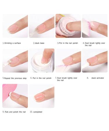 Dipping Powder Nail Set - Roseflower 6 Nude Colors Green Blue - DIY Salon Manicure & French Nail Powder - Lasts 3 Weeks - Buy Online on GoSupps.com