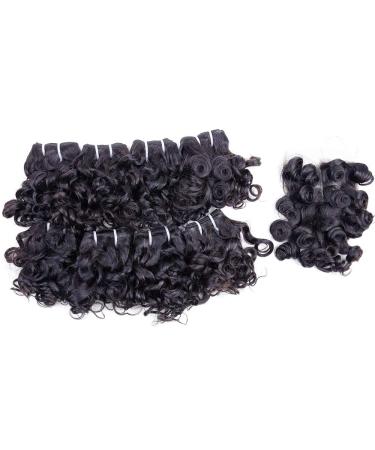 Peruvian Curly Hair Bundles Short Bob with Closure 10A Ocean Weave - 8 Bundles + 4x4 Closure Set | 25g/bundle Natural Color Peruvian Virgin Human Hair - 8 - Buy Online on GoSupps.com