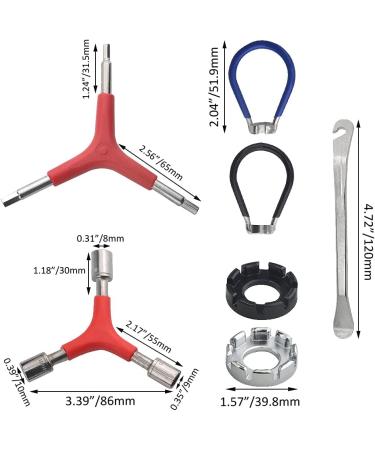 XINMEIWEN Bike Spoke Wrench Tool Kit - 5Pcs | Includes Rubber Handle Wrench & Rim Truing Tool | Bike Repair Essentials - Buy Online on GoSupps.com