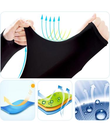 Lzymsz UV Sleeves Gloves - Long Anti-UV Hand Cover & Breathable Arm Cooler for Sports | Cycling Basketball & Hiking Protection - Black - Buy Online on GoSupps.com