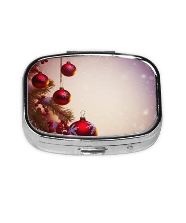 Merry Christmas Printed Square Pill Box Portable Travelling Pill Box Medicine Organiser