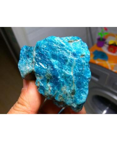 Crystal 170-200g Natural Beautiful Blue Apatite Crystal Stone Natural Rough Specimen - Buy Online on GoSupps.com