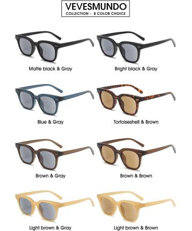 Vevesmundo Sun Reading Glasses with Blue Light Filter | Unisex Rectangular Sunglasses | Brown Frame & Lentils | Visual Aid Strength 3.5x - Buy Online on GoSupps.com