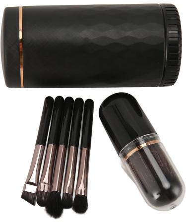 Travel Makeup Brushes Set Cosmetic Brushes Set with Mirror Cap Soft Hair Brush Multifunctional Eyeshadow Brushes (Black) - Buy Online on GoSupps.com