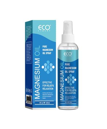 Pure Magnesium Oil Spray Topical Magnesium Spray Magnesium Oil for Feet Skin & Body Easy to Absorb and Use Women & Men(4FL.oz/120ml)