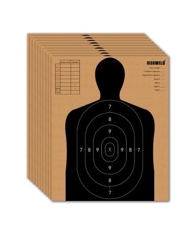 Highwild Paper Shooting Targets Silhouette Cardboard Targets for Shooting Torso Paper Targets - ISPC/USPSA/IDPA 50 PACK - 13" X 16"