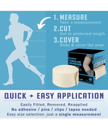 Everlit Elastic Tubular Support Bandage | Size F (4 x 11yd) | Large Arm, Knees, Legs Stockinette Tubing | Light to Moderate Compression - Buy Online on GoSupps.com