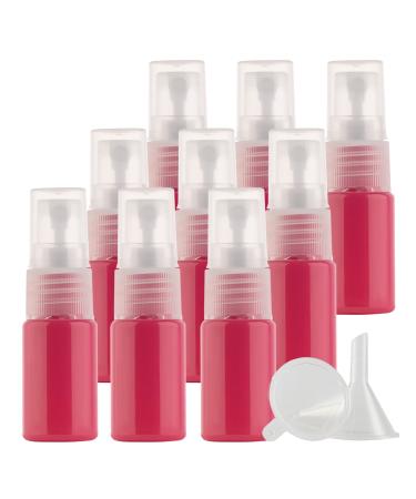TIANZD 12 Pieces 10ml 0.3 oz Lightproof Red Spray Bottles Plastic Fine Mist Spray Bottles Refillable Bottle for Cosmetic Perfume Cleaning Travel with 1x Funnels Red 10ml