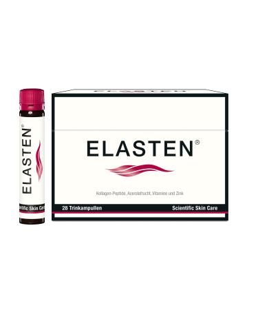 Elasten - the original study -tested - drinking collages for beautiful skin from the inside against wrinkles and sagging skin - No. 1 from the pharmacy - 28 drinking ampoules a 25ml - Buy Online on GoSupps.com