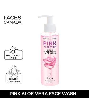 FACESCANADA Pink Aloe Vera Face Wash | Ultra Hydrating Cleanser with Hyaluronic Acid & Glycerin | Refreshes Soothes & Helps Maintain Moisture Balance | Daily Gentle Skincare | 3.38 Fl Oz (100ml) - Buy Online on GoSupps.com