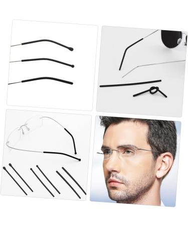 Coheali Black Pebble Gel Glasses Leg Covers - 12 Pairs Silicone Accessories for Secure Hold | 7x0.45cm Glasses Strap Holder - Buy Online on GoSupps.com