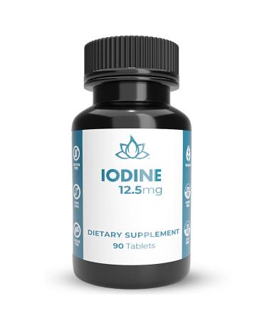 12.5mg Iodine Tablets - 90 Tablets | New World Health Brands | Essential Trace Mineral for Human Growth and Metabolic Function - High Potency Fast Absorption