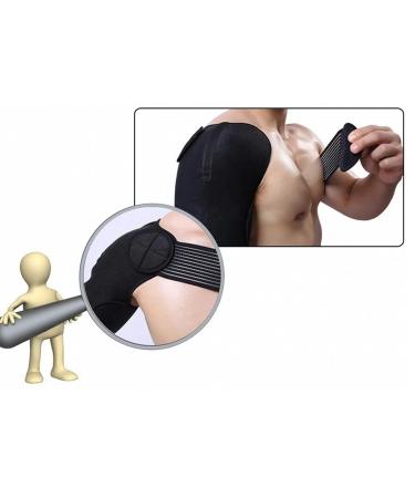PLASTIFIC Neoprene Shoulder Support Strap for Arthritis, Gym, Sports - Pain Relief, Injury Prevention - Rotator Cuff Support - Black One Size - Buy Online on GoSupps.com
