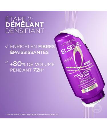 L'Or al Paris - Routine Effet Lift Instantan - Cheveux Fins & Plats - Volume 72H - Enrichi en Peptides de Collag ne - Shampooing Apr s-Shampooing Spray 2 en 1 - Elseve Collagen Lifter Protocole Volume Complet - Buy Online on GoSupps.com