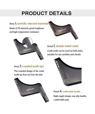 SIGNAMIO 3 Pack Beard Shaper Tool with Comb for Men - Home and Salon Use, Black, 3-Pc Set - Buy Online on GoSupps.com