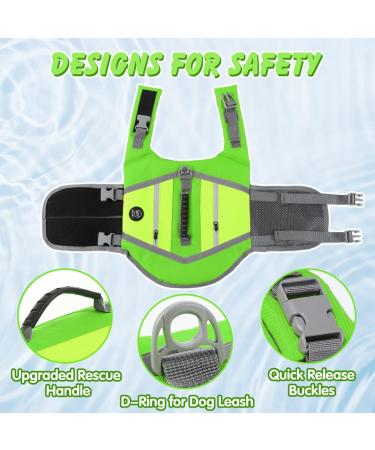 Emust Waterproof Dog Life Jacket - Medium Dog Vest for Rafting Surfing & Canoeing with Rescue Handle & D-Ring Leash Attachment - Buy Online on GoSupps.com