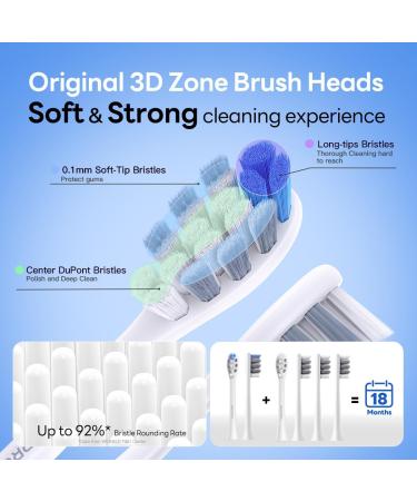 Replacement Toothbrush Heads for Adults - 2 Count Compatible with SAKYPRORAL Electric Toothbrush - Indicator Bristles - Buy Online on GoSupps.com