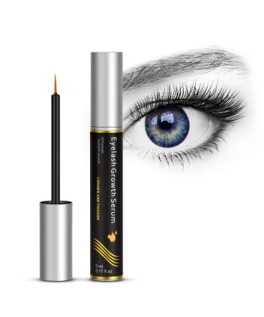 Lophe eyelash serum 5 ml lashes serum growth eyebrows and lash serum without hormones natural eyelashes eyebrow serum for eyelash extensions for fuller and longer eyelashes and brows (black)