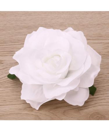KALLORY Womens Hair Clips Rose Brooch Pin Rose Hair Clip Flower Hairpin Flower Hair Clip Artificial Flower Brooch for Women Party (1 Piece White) Rose Flower Hair Clip Bridal Hair Clip - Buy Online on GoSupps.com