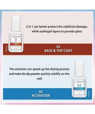 Lofuanna Dip Powder Nail Kit - Clear & Pink 30g Starter Set | Base & Top Coat, Activator | No UV/LED Needed | Easy Apply Nail Art Manicure Set for Beginners - Buy Online on GoSupps.com