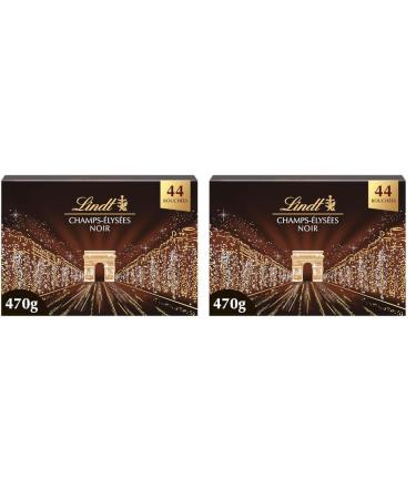 Lindt - Bo te CHAMPS- LYS ES Noir - Assortiment de Chocolats Noirs - Pralin s Croustillants et Onctueux - Id al pour No l 470g (Lot de 2)