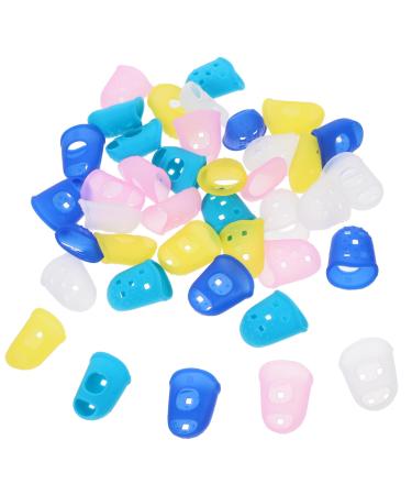Uonlytech 80 Pcs Silicone Finger Cots Stained Glass Supplies Rubber Finger Tips Guitar Fingertip Protectors Rubber Fingertips Wax Playing Guitar Child Protective Cap Assorted Colorx2pcs 2.9X1.9CMx2pcs