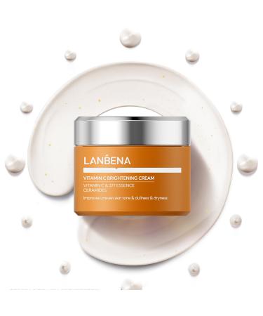 LANBENA Vitamin C Brightening Cream 1 Fl Oz - Face Moisturizer with Brightening & Anti-Aging Effects Hydrating Formula for All Skin Tones 30g
