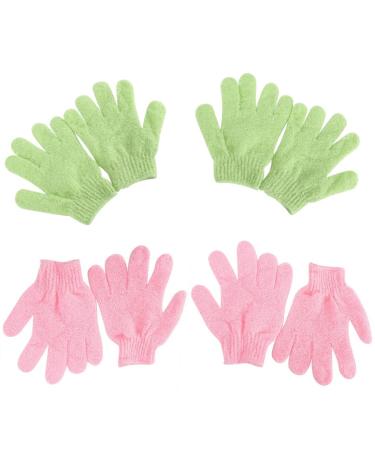 4 Pairs Exfoliating Bath Mitts & Scrub Gloves | Body Scrub Mitt for Dead Skin Removal | Spa Quality Shower Puff & Loofah Gloves - Buy Online on GoSupps.com