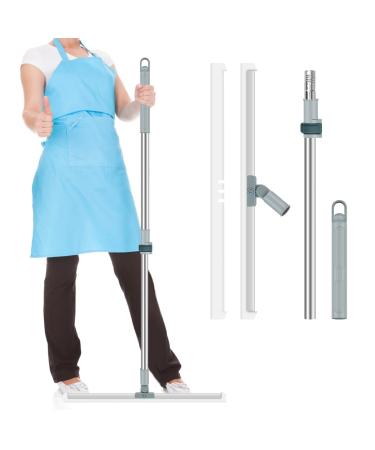 UYEXFloor Squeegee with Adjustable Long Handle 180 Rotatable Silicone Squeegee Scrubber with Replacement Squeegee Multifunctional Floor Squeegee Detachable Floor Squeegee Blade