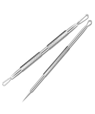 Blackhead Remover Tools 2022 Newest 2 PCS Acne Needles GERY Whitehead Removal Tools Pimple Popper Tool Kit  Acne Extractor Device  Professional Stainless Pimple Acne Blemish Removal Tools