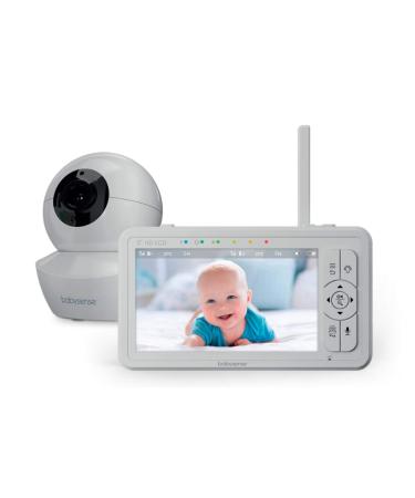 Babysense 720p 5" HD Baby Monitor Video Baby Monitor with Camera and Audio Remote Pan and Tilt Adjustable Night Light Long Range Two-Way Audio 4x Zoom Night Vision 4000mAh Battery