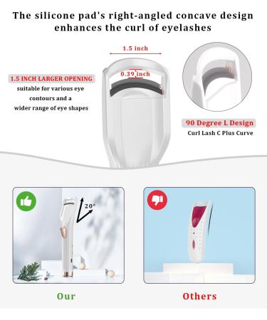 Heated Eyelash Curlers - Quick Charge 2 Heat Modes Anti-Burn Design for Perfectly Curled Lashes - Buy Online on GoSupps.com