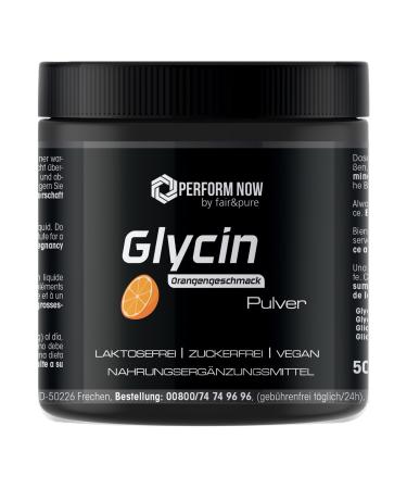 fair & pure Glycine powder 500 g orange flavor Amino acid Optimal dosage German quality manufacturing | PERFORM NOW by fa