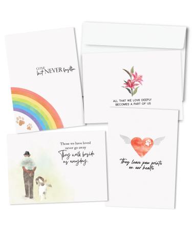 Hat Acrobat Pet Sympathy Card - Set of 24 Cats, Beloved Pets and Dog Sympathy Card with a Short Message and Spare to Send out Your Personal Condolences - Loss of Pet Sympathy Card Set with Envelopes