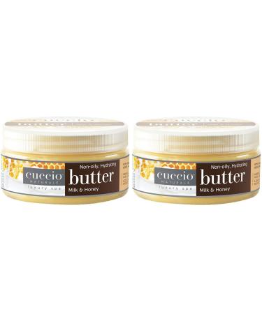 Cuccio Naturale Butter Blend Hydrating Treatment for Hands Feet & Body Milk & Honey Non-Greasy 24-Hour Moisturization 8 oz (Pack of 2) 8 Ounce (Pack of 2)