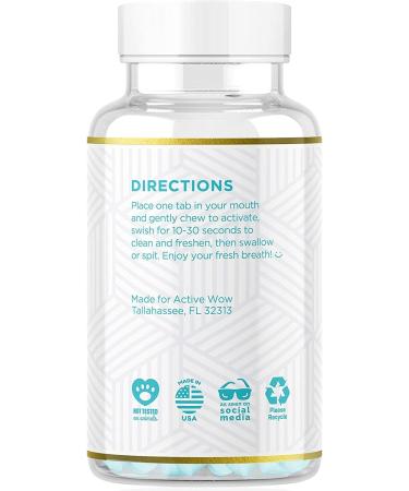 Mint & Spirulina Mouthwash Tabs with Baking Soda - Fluoride-Free, Vegan, Alcohol-Free, Sugar-Free - Chewable Breath Freshening Tablets (1 Pack) - Buy Online on GoSupps.com