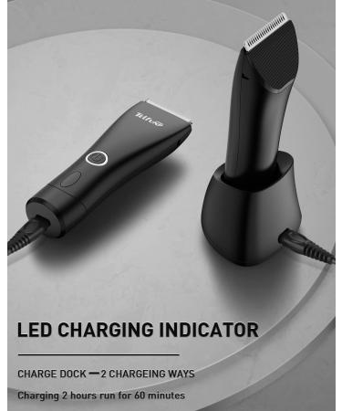 Telfun Body Trimmer for Men - Electric Groin Hair Trimmer with Replaceable Ceramic Blades, Waterproof, Wet/Dry Clippers - Male Electric Razor - Buy Online on GoSupps.com