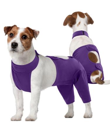 Kuoser dog body after op dog body after op body for dog castration male bitch recovery suit dog anti-wound licking op body dogs e-collar alternative for dogs dog lens protection bodysuit xs purple