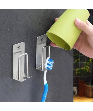 MagiDeal 6x Stainless Steel Toothbrush Holder Sticky Cup Rack - Bathroom Organizer for Home Easy Installation Durable & Stylish - Buy Online on GoSupps.com