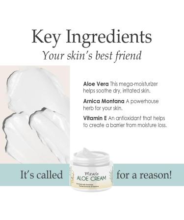 Deluvia Miracle Aloe Cream | Face & Body Moisturizer with Vitamin E & Organic Aloe Vera | Hydrating, Soothing for Dry Skin | Psoriasis, Eczema - 2 oz Compact Travel Size Unscented 2 Ounce (Pack of 1) - Buy Online on GoSupps.com