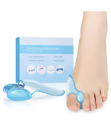 Pumoes Toes Bunion Cushion Bunion Corrector Big Toe Separator Pain Relief Bunion Pads Guards Gel Shields Non-Surgical Hallux Valgus Correction Toe Spacer Straighteners for Men Women Blue