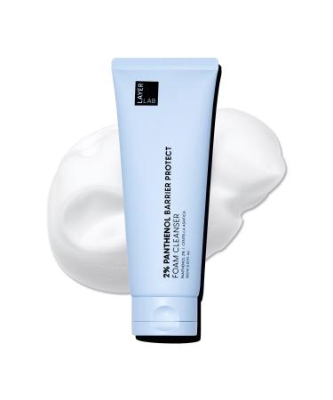 LAYERLAB Korean Face Wash with 2% Panthenol | Hydrating Foam Cleanser for Deep Pore Cleansing & Sebum Control | Helps Support Moisture Barrier For Oily 150ml 5.07 fl oz (Blue)