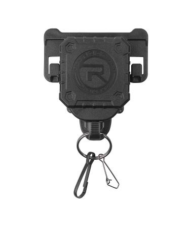 ROCOTACTICAL Military Tactical Gear Retractor, Molle Tactical Gear Tether, Retractable Key/Multi-Tools Holder Belt Loop and Molle Clip Included, 1Piece (Black)