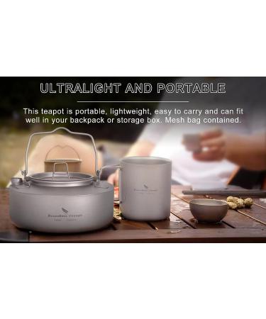 Boundless Voyage 700ml Titanium Kettle - Ultralight Portable Teapot for Outdoor Camping - Grey-Ti3100D - Buy Online on GoSupps.com