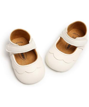 MASOCIO Baby Girl Mary Jane Shoes | Anti-Slip First Walking Shoes | 12-18 Months | White - Buy Online on GoSupps.com