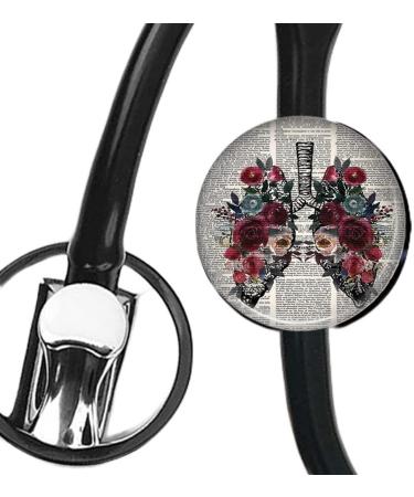 Lung in newspaper Stethoscope Tag Steth ID Tag Nurse Badge StethoscopeTag