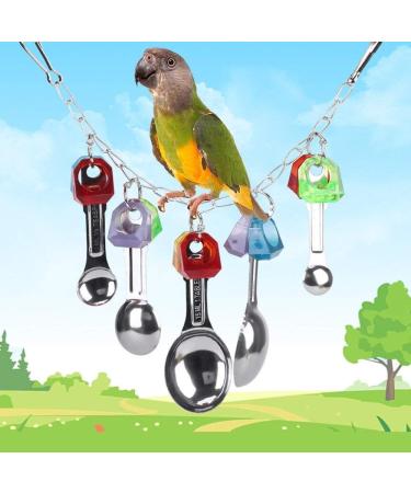 Ycnpeatt 1Piece Bird Swing Toys Parrot Hanging Chewing Toys for Parakeet Cockatiel Conure Cockatoo Macaw African Greys Parrot Cage Toys Blue - Buy Online on GoSupps.com